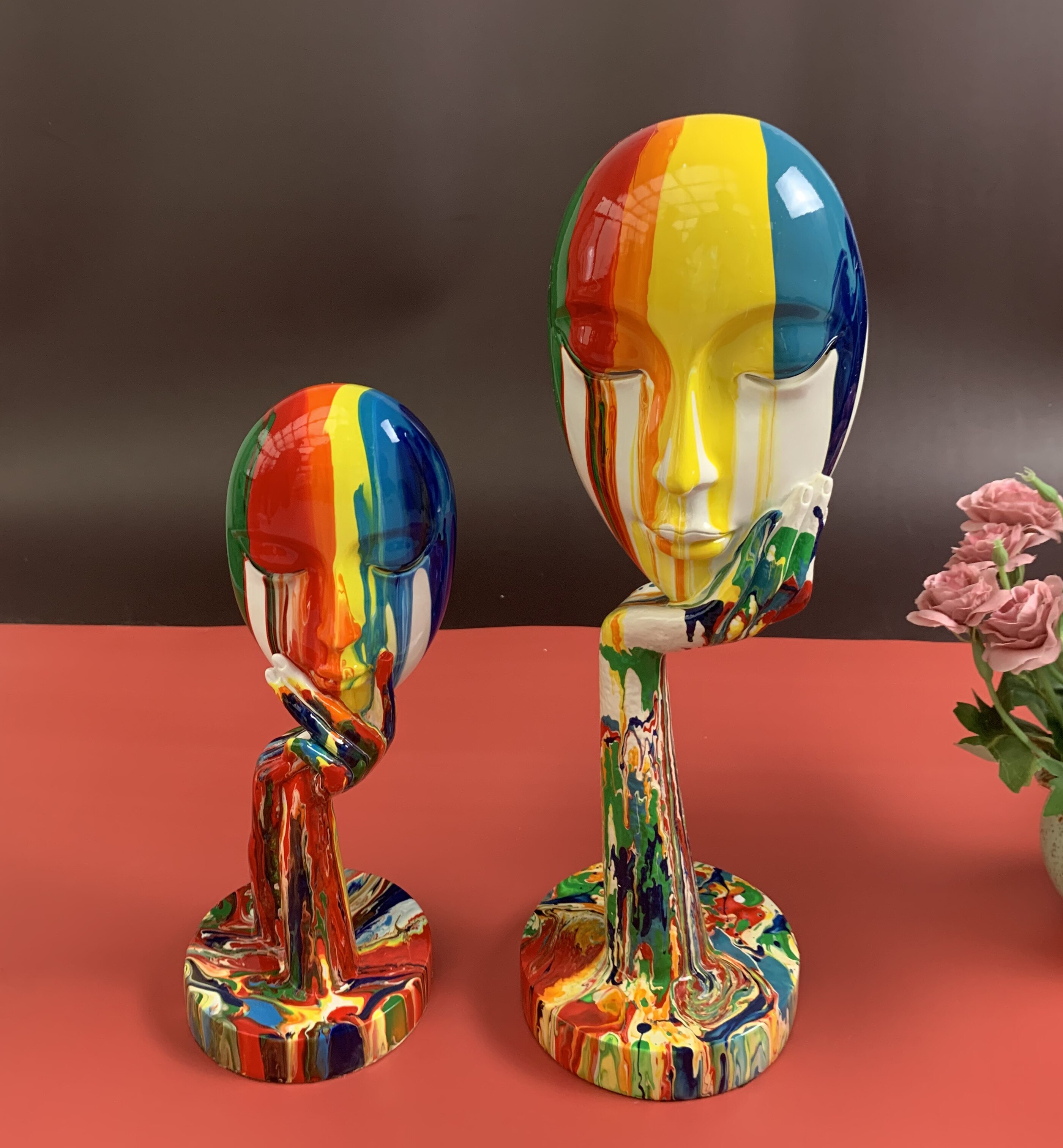 Creative-Painted-Colorful-Woman-Face-Statues-Decoration-Home-Wine-Cabinet-Office-Decoration-Desktop-Decoration-Crafts-2