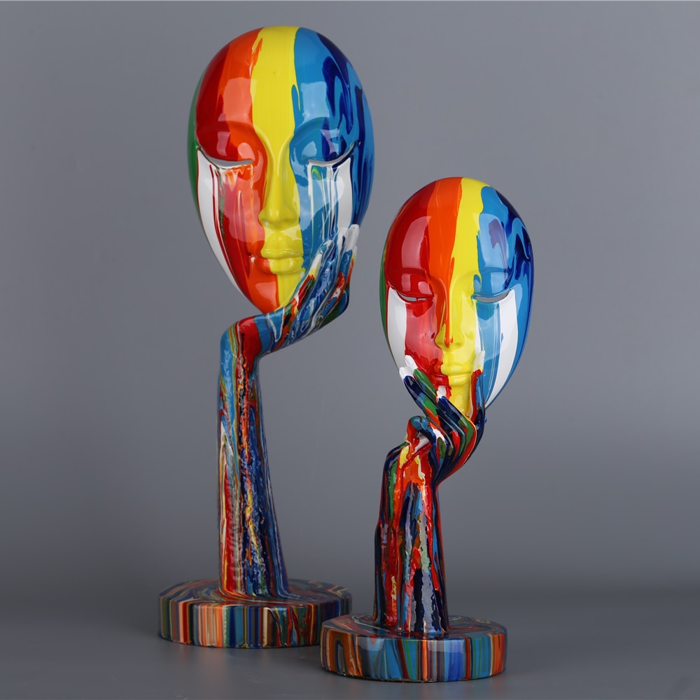 Creative-Painted-Colorful-Woman-Face-Statues-Decoration-Home-Wine-Cabinet-Office-Decoration-Desktop-Decoration-Crafts-5